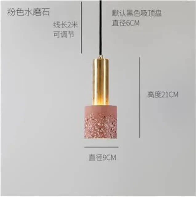 Modern Minimalist Terrazzo Cement Pendant Light Concrete Hanging Lamp Marble Light Nordic Restaurant Bedside Corridor Luminaire