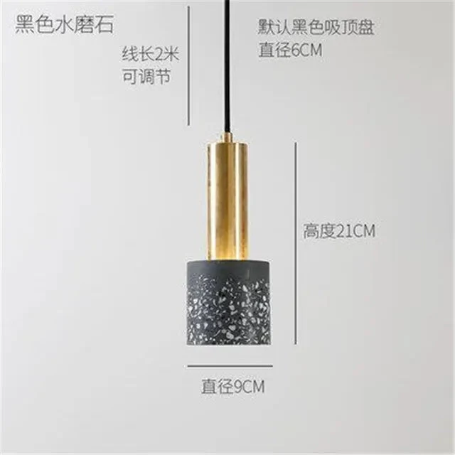 Modern Minimalist Terrazzo Cement Pendant Light Concrete Hanging Lamp Marble Light Nordic Restaurant Bedside Corridor Luminaire