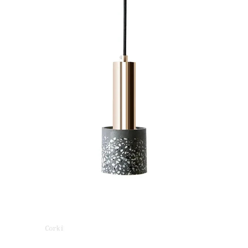 Modern Minimalist Terrazzo Cement Pendant Light Concrete Hanging Lamp Marble Light Nordic Restaurant Bedside Corridor Luminaire