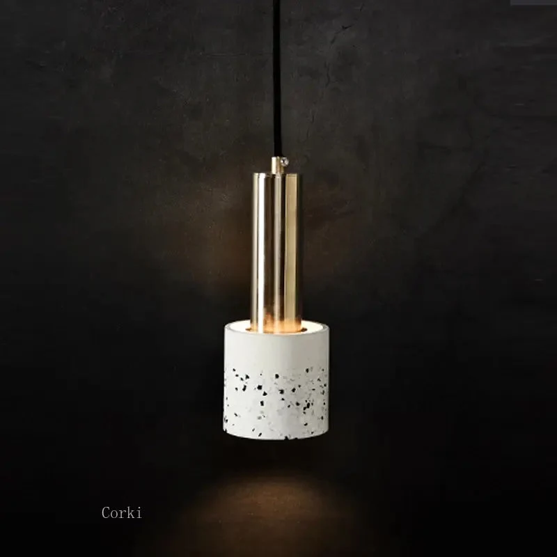 Modern Minimalist Terrazzo Cement Pendant Light Concrete Hanging Lamp Marble Light Nordic Restaurant Bedside Corridor Luminaire