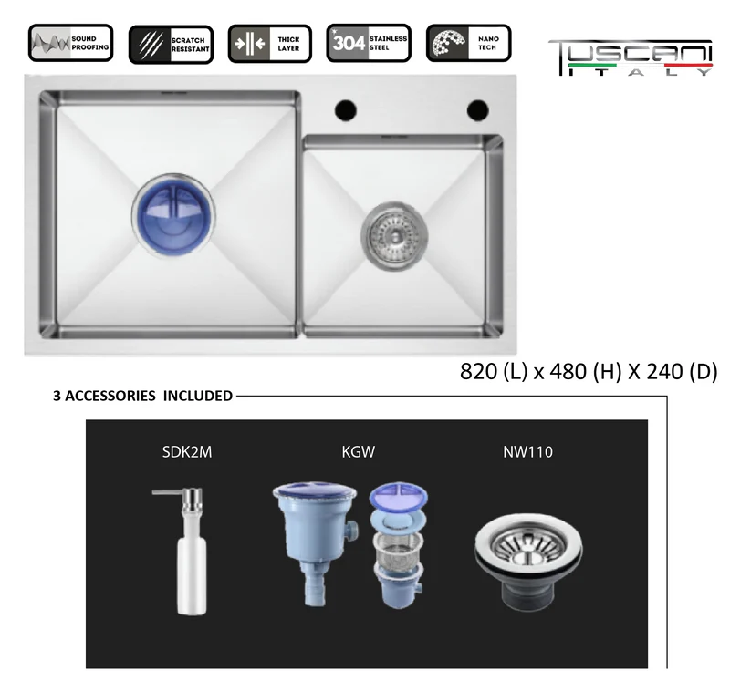 K8248NS - Top & Under-Mount Use Kitchen Sink