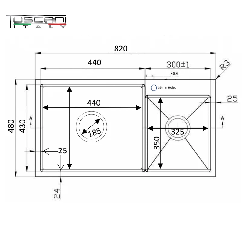 K8248NS - Top & Under-Mount Use Kitchen Sink