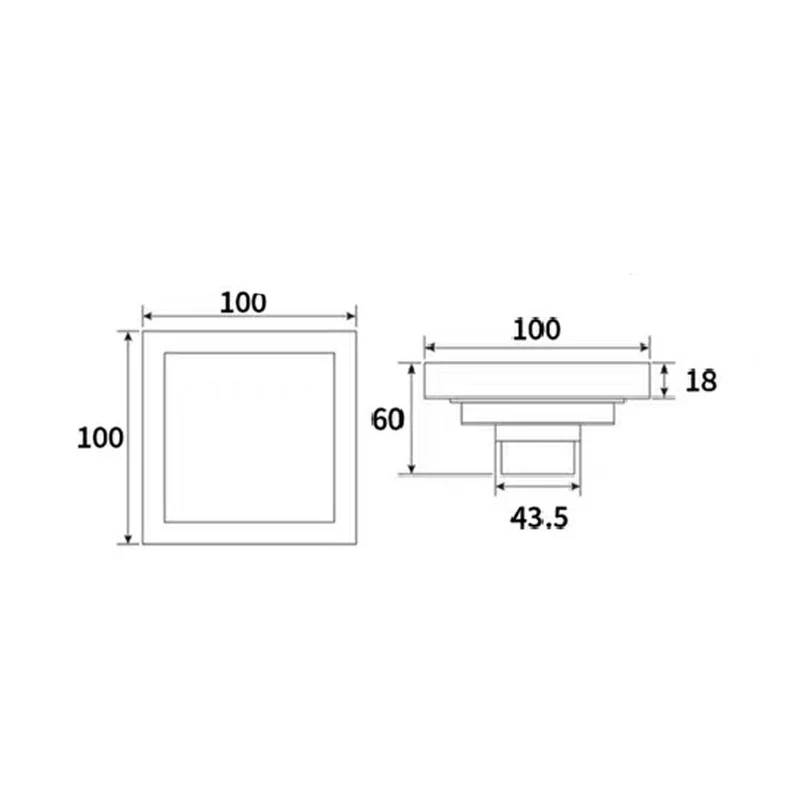 Tuscani TFT100 | TFT150 - Square Floor Trap (Solid Brass)
