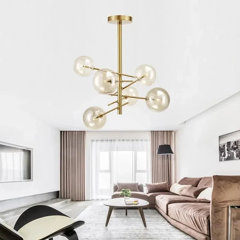 Designer chandelier Gold Glass Bubble chandelier hanging light