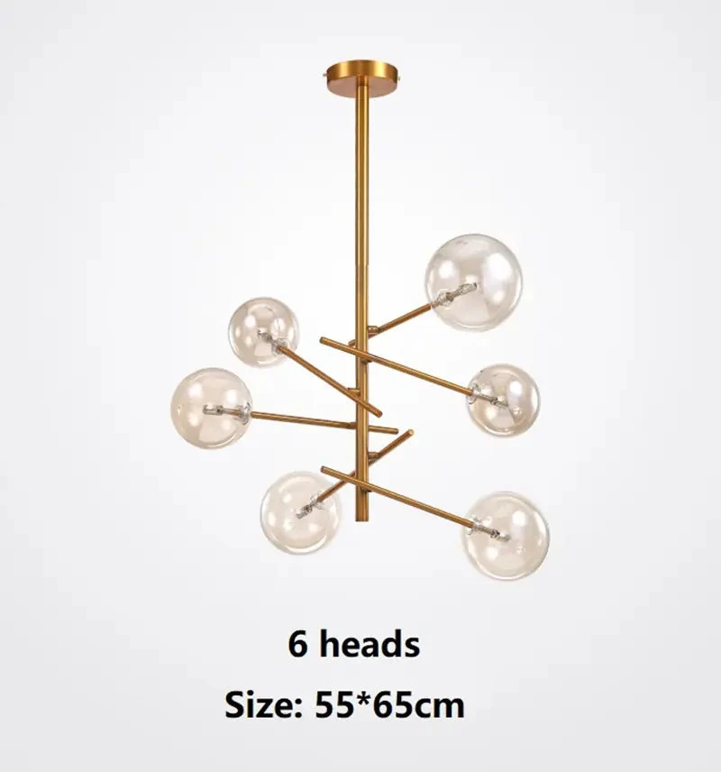 Designer chandelier Gold Glass Bubble chandelier hanging light