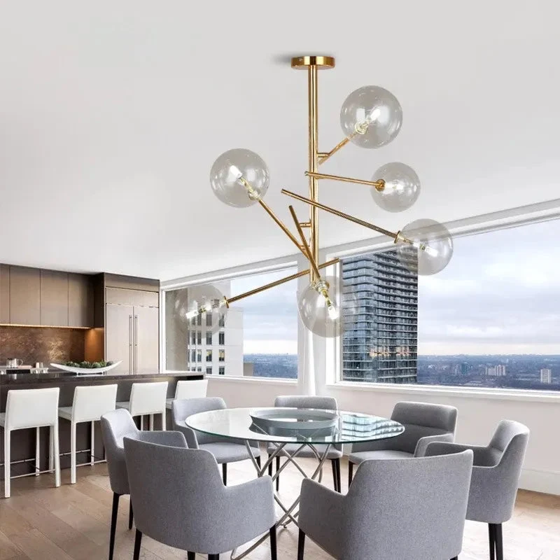 Designer chandelier Gold Glass Bubble chandelier hanging light