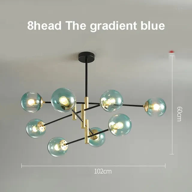 LED Chandelier Room Kitchen Island Chandelier Balls Flush Mount Ceiling Lamp Fixtures Blown Glass for Dining Room