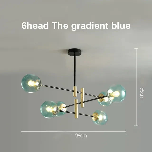 LED Chandelier Room Kitchen Island Chandelier Balls Flush Mount Ceiling Lamp Fixtures Blown Glass for Dining Room