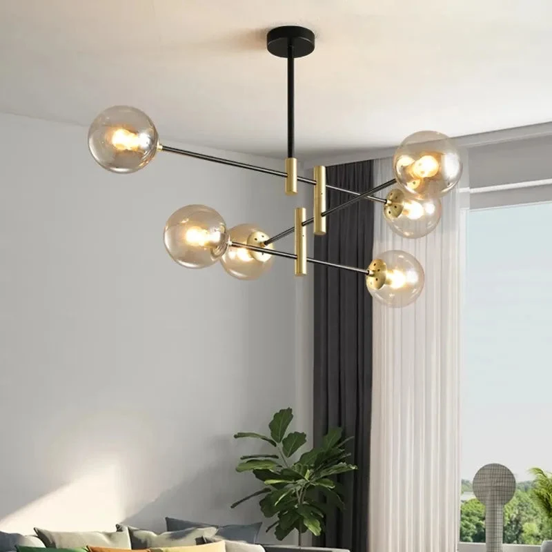 LED Chandelier Room Kitchen Island Chandelier Balls Flush Mount Ceiling Lamp Fixtures Blown Glass for Dining Room