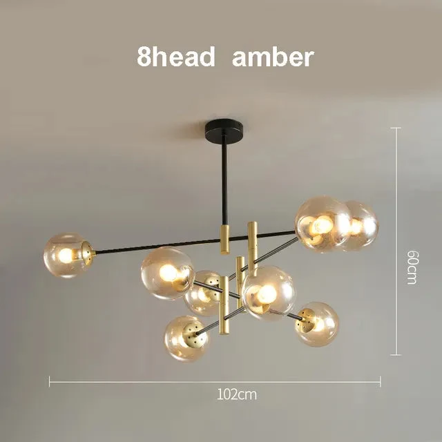LED Chandelier Room Kitchen Island Chandelier Balls Flush Mount Ceiling Lamp Fixtures Blown Glass for Dining Room