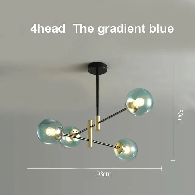 LED Chandelier Room Kitchen Island Chandelier Balls Flush Mount Ceiling Lamp Fixtures Blown Glass for Dining Room