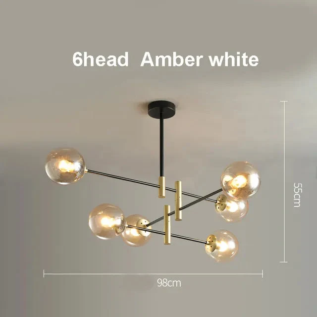 LED Chandelier Room Kitchen Island Chandelier Balls Flush Mount Ceiling Lamp Fixtures Blown Glass for Dining Room