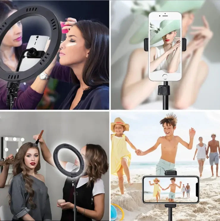 Live broadcast bracket fill light 10 inch mobile phone selfie beauty floor photography ring light anchor LED fill light