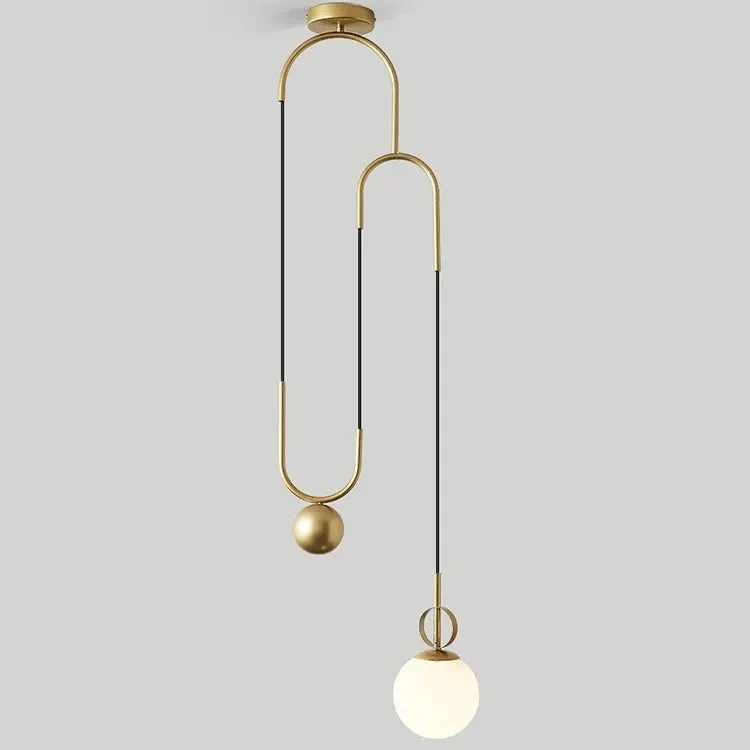 Modern Golden Glass Ball Pendant Lamps Fixture Luminaire Lift Hanging Lights Bedroom Decoration Lighting Bedside Living Room