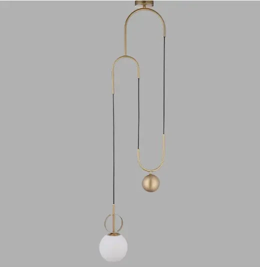 Modern Golden Glass Ball Pendant Lamps Fixture Luminaire Lift Hanging Lights Bedroom Decoration Lighting Bedside Living Room