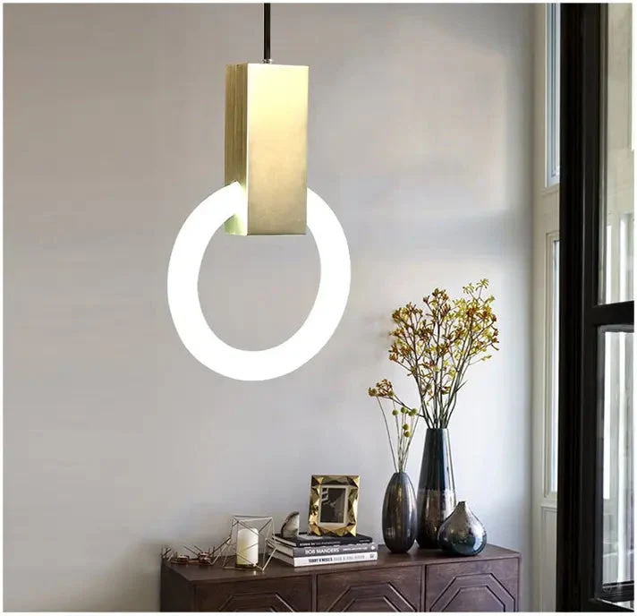 Nordic creative LED double staircase chandelier sofa Simple restaurant bar creative bedside bedroom chandelier
