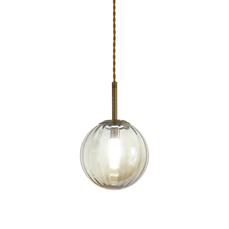 Nordic bedroom bedside small chandelier light post-modern minimalist color glass ball single head dining room chandelier