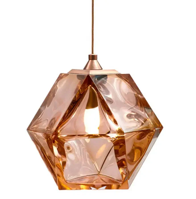Modern postmodern dining room bedside bedroom square glass staircase chandelier Nordic home fashion designer droplight