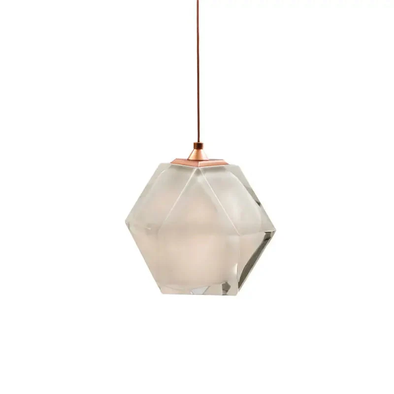Modern postmodern dining room bedside bedroom square glass staircase chandelier Nordic home fashion designer droplight
