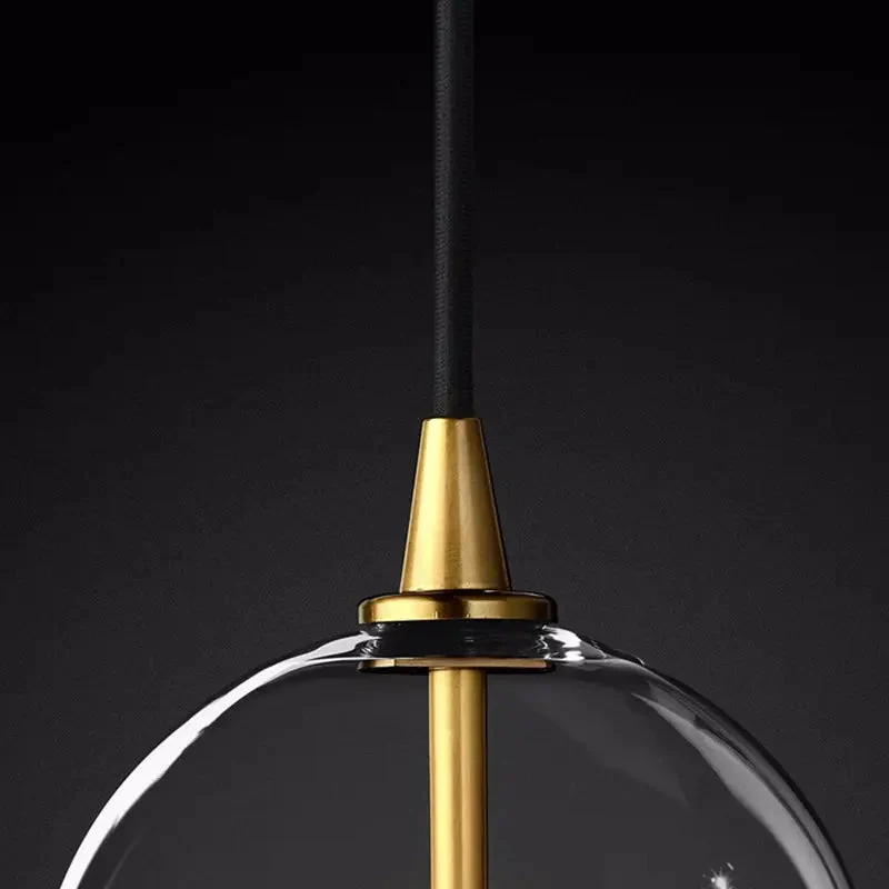 Modern minimalist glass chandelier restaurant bar counter designer clothing store bedroom bedside transparent ball lamps