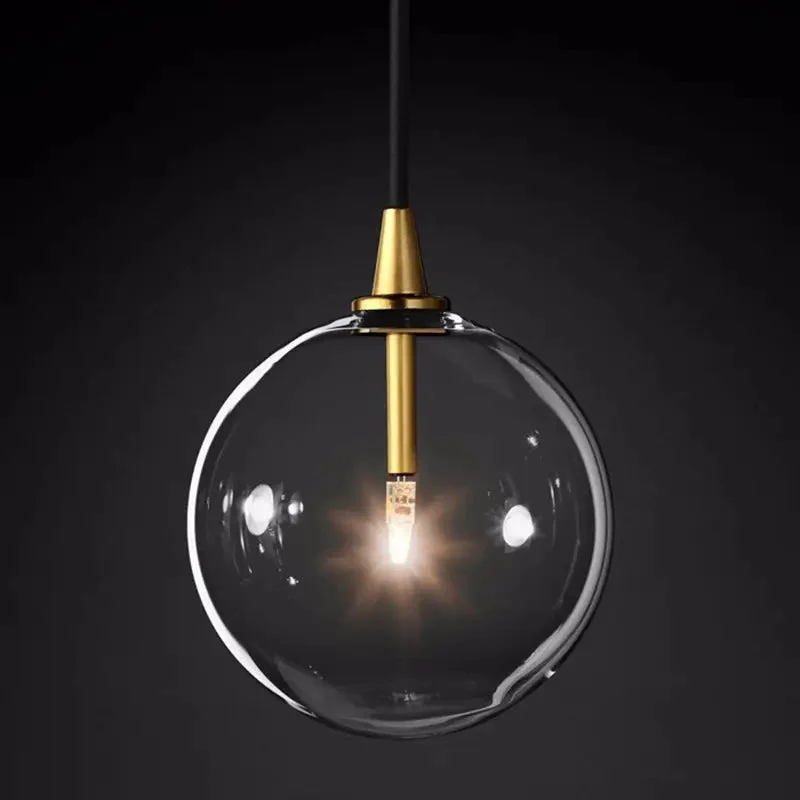 Modern minimalist glass chandelier restaurant bar counter designer clothing store bedroom bedside transparent ball lamps