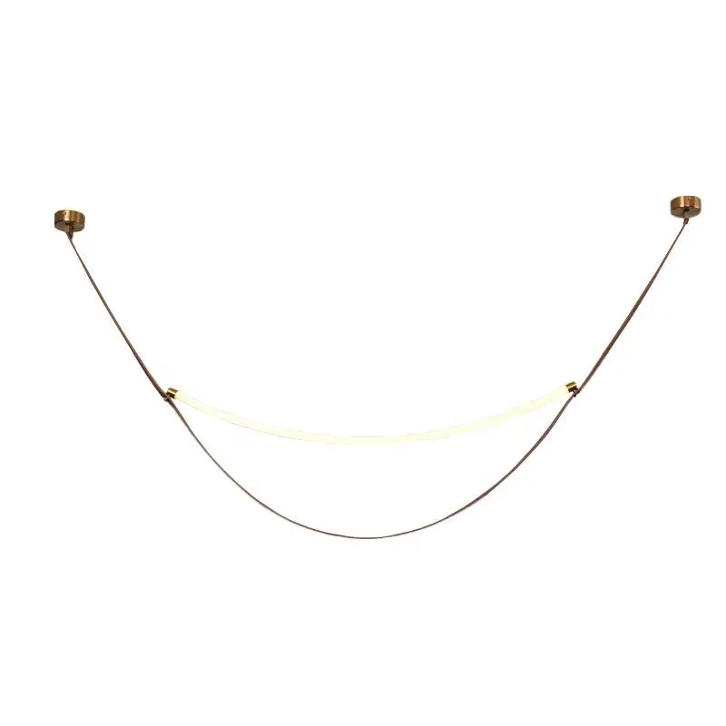 Vintage New creative feature belt chandelier simple designer art leather living room hotel Italian minimalist belt pendant light