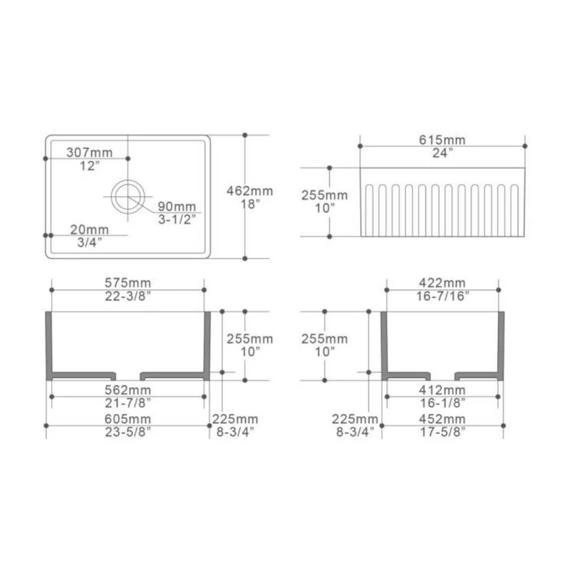 KS2418 | KS3018 - Farmhouse Kitchen Sink