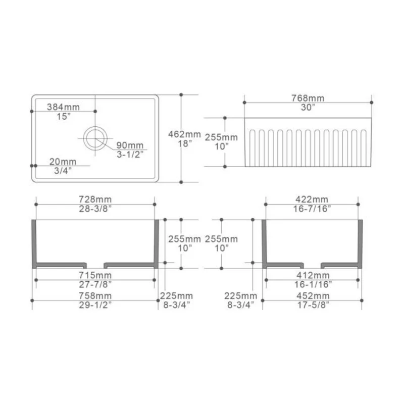 KS2418 | KS3018 - Farmhouse Kitchen Sink