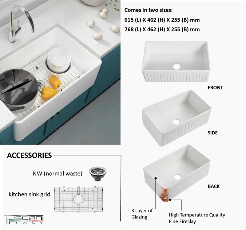 KS2418 | KS3018 - Farmhouse Kitchen Sink