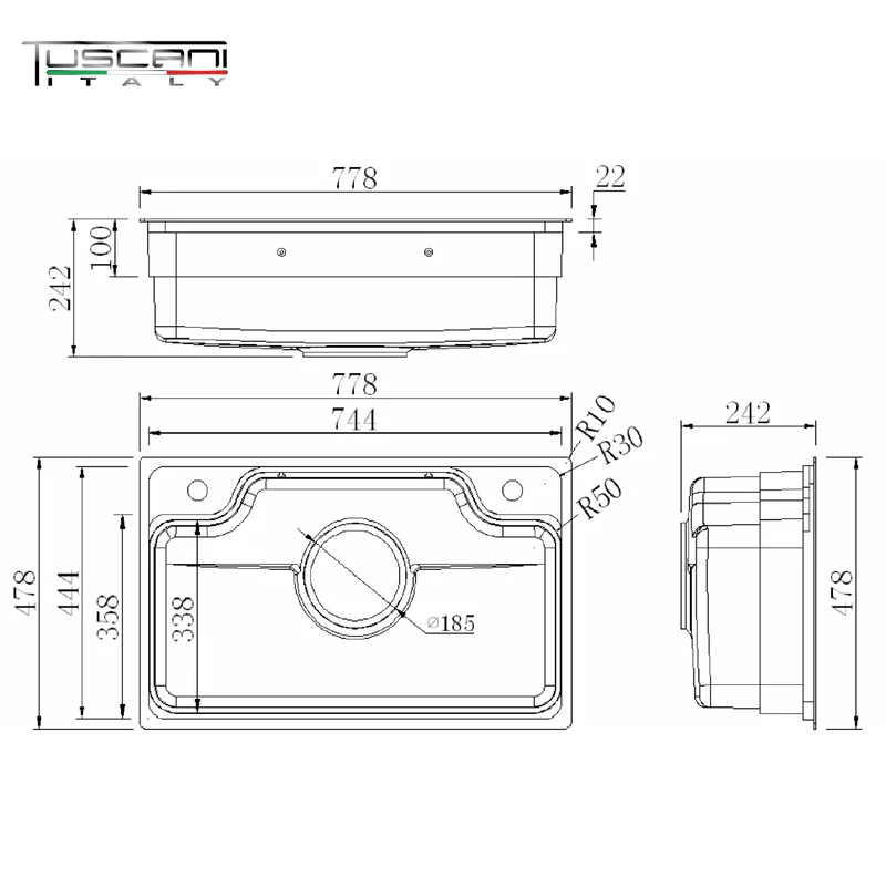Tuscani K44NB Kitchen Sink