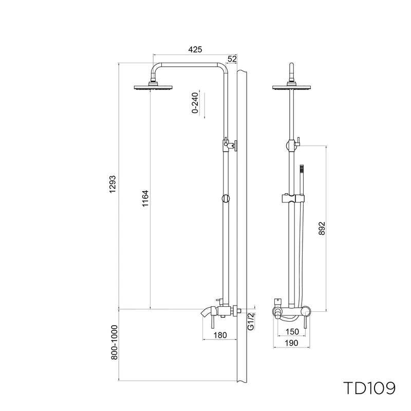 TD109RG - Di Livio Series Rain Shower Set