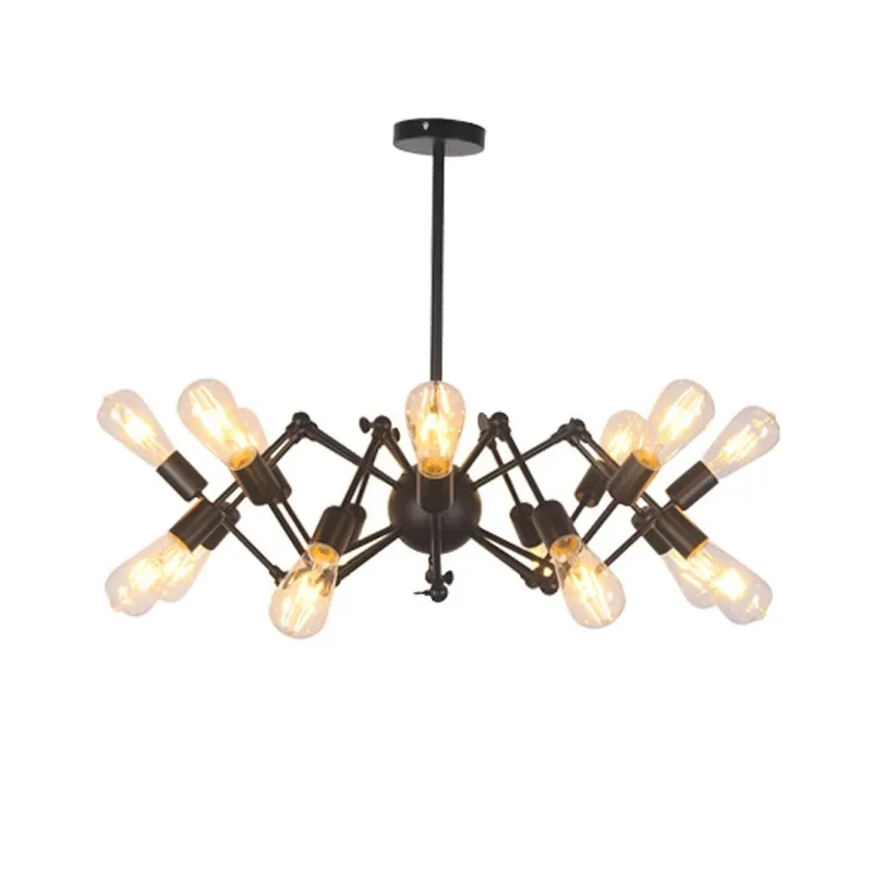 LOFT Industrial Spider Chandelier Retro Creative Personality lustre Nordic Clothing Store Iron Satellite Chandelier Lighting