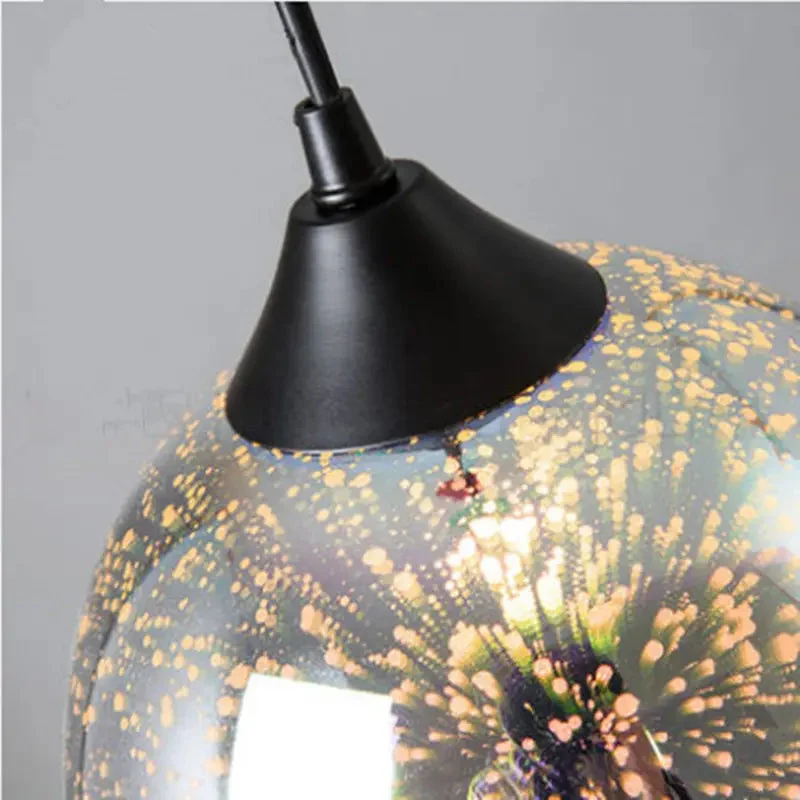 Restaurant lamp creative color personality 3D glass bar table chandelier retro cafe clothing store hair salon lighting