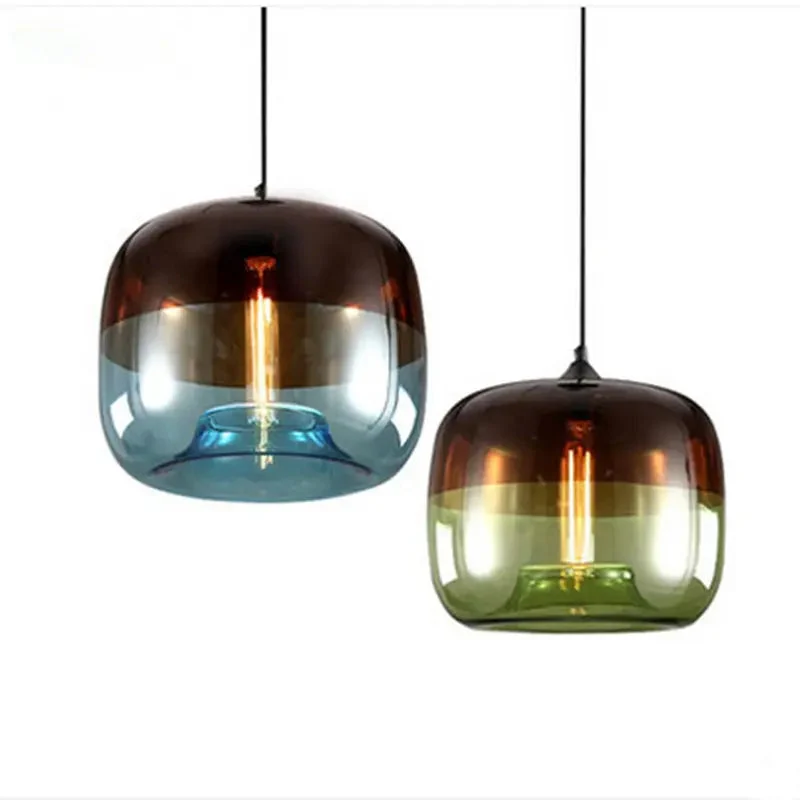 Nordic Creative Personality Stained Glass lighting Restaurant Lamps Single Head Bar Chandelier