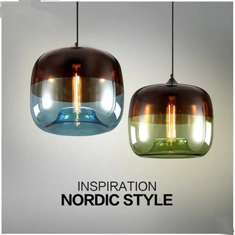 Nordic Creative Personality Stained Glass lighting Restaurant Lamps Single Head Bar Chandelier