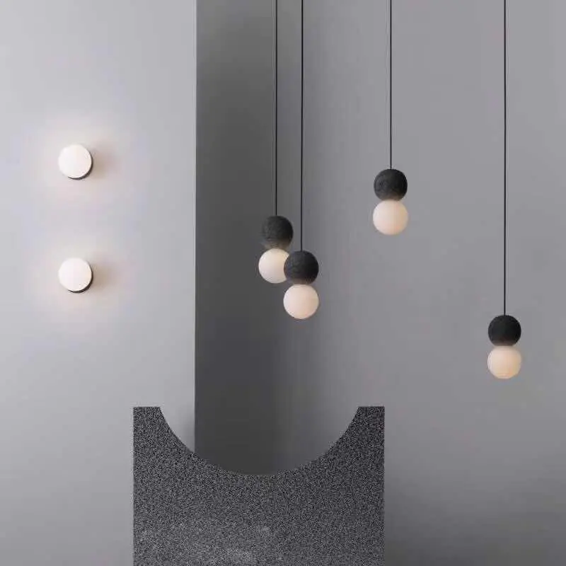 Nordic personality restaurant bar small chandelier terrazzo cement bedroom bedside dining clothing store chandelier