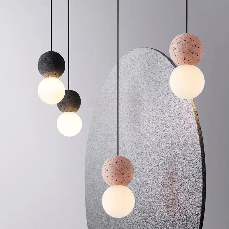 Nordic personality restaurant bar small chandelier terrazzo cement bedroom bedside dining clothing store chandelier