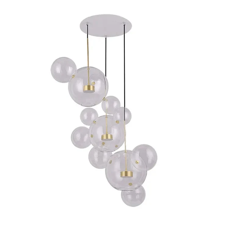 Nordic lamps creative personality LED living room restaurant magic bean molecule bubble glass chandelier
