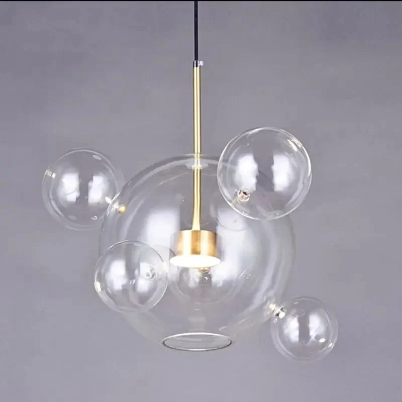 Nordic lamps creative personality LED living room restaurant magic bean molecule bubble glass chandelier