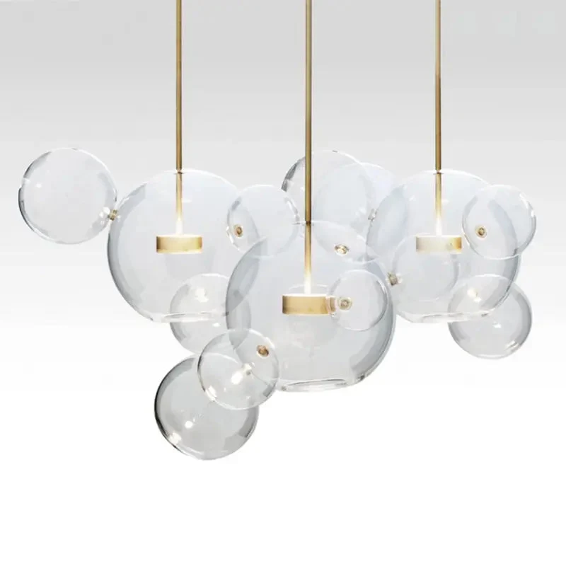 Nordic lamps creative personality LED living room restaurant magic bean molecule bubble glass chandelier