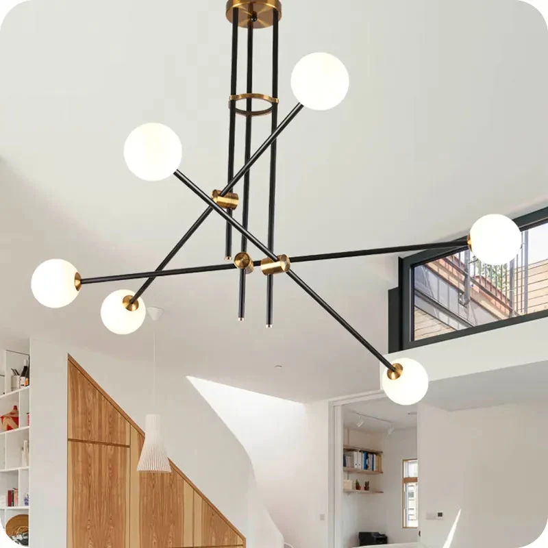 Magic Bean Molecular Glass Chandelier Postmodern Simple Nordic Creative Atmospheric Molecular Living Room Lamp