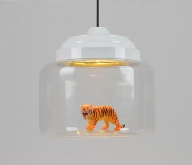 Nordic restaurant glass chandelier coffee shop kindergarten classroom personality creative cartoon animal chandelier