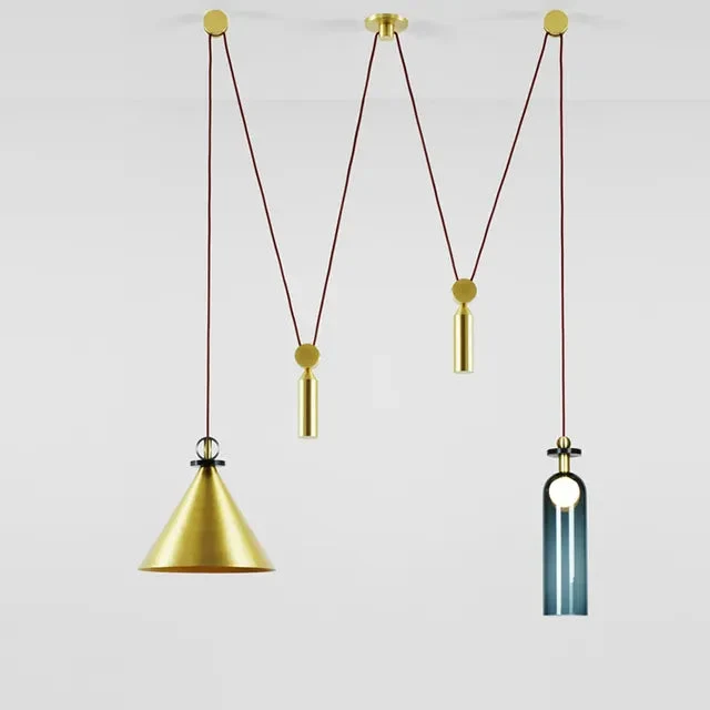 Modern Pulley DIY Combine Metal Pendant lights Kitchen Adjustable Italian Designer Dinning Room Decor LED Pendant Light