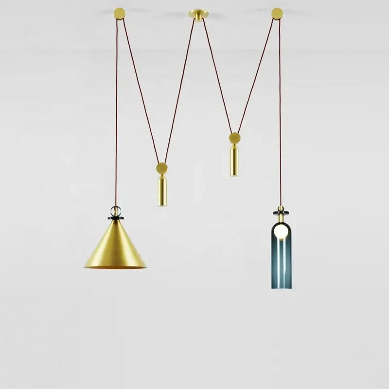 Modern Pulley DIY Combine Metal Pendant lights Kitchen Adjustable Italian Designer Dinning Room Decor LED Pendant Light