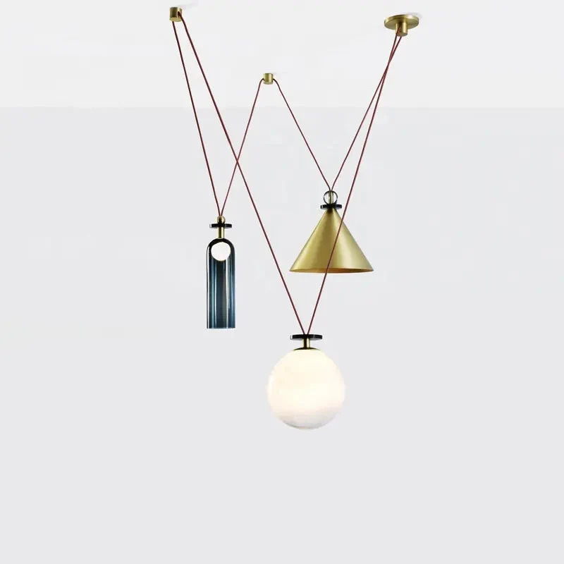 Modern Pulley DIY Combine Metal Pendant lights Kitchen Adjustable Italian Designer Dinning Room Decor LED Pendant Light