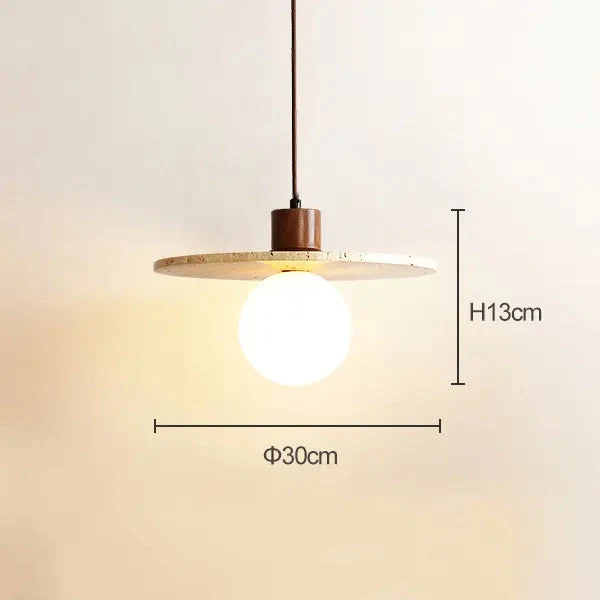 Modern Japanese style Creative Yellow Travertine Bedroom Bedside LED Pendant Lights Designer Retro Restaurant Aisle Chandelier