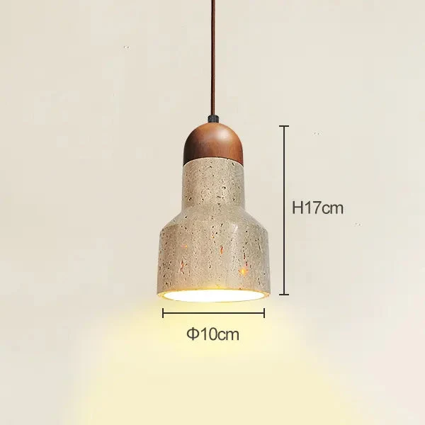Modern Japanese style Creative Yellow Travertine Bedroom Bedside LED Pendant Lights Designer Retro Restaurant Aisle Chandelier