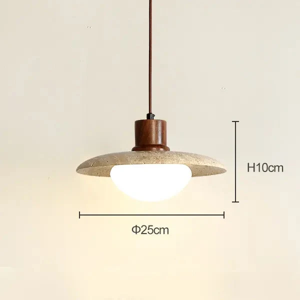 Modern Japanese style Creative Yellow Travertine Bedroom Bedside LED Pendant Lights Designer Retro Restaurant Aisle Chandelier