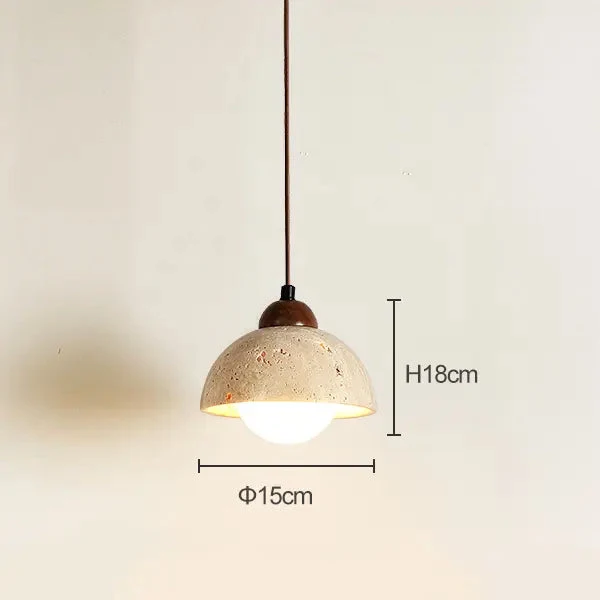 Modern Japanese style Creative Yellow Travertine Bedroom Bedside LED Pendant Lights Designer Retro Restaurant Aisle Chandelier