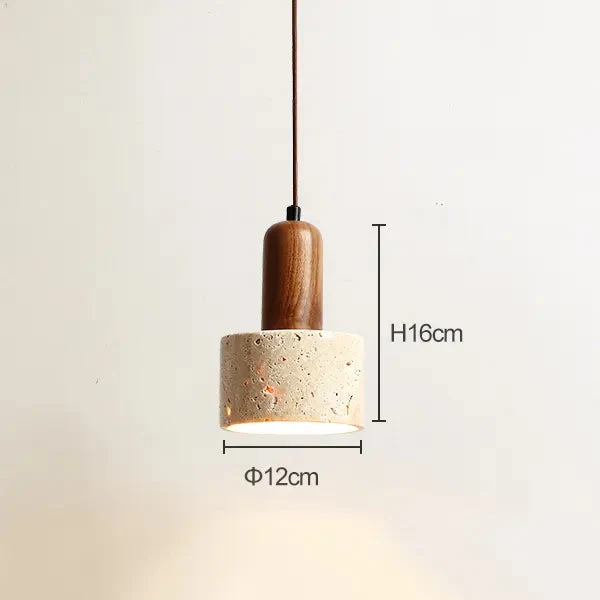 Modern Japanese style Creative Yellow Travertine Bedroom Bedside LED Pendant Lights Designer Retro Restaurant Aisle Chandelier